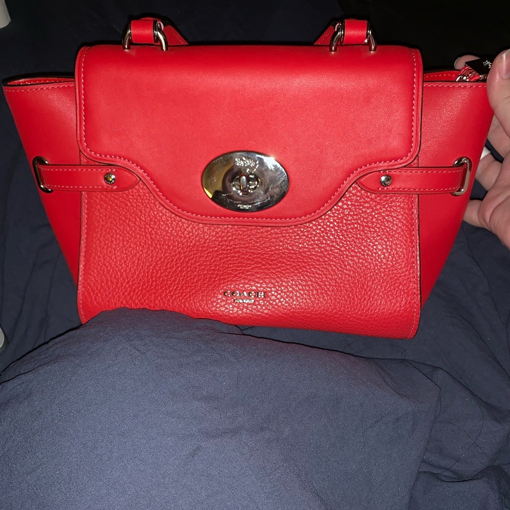 LIKE NEW! Authentic Cherry Red Coach Satchel Bag